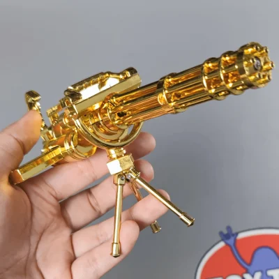 Alloy Model Gatling Ornament 18CM Rotatable Golden Gatling Gun