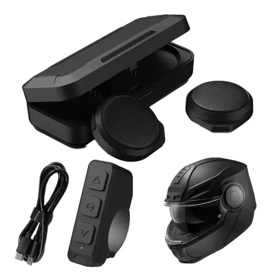 Motorcycle Helmet Bluetooth Headset, Sking Earphone, CVC Noise Cancellation Stereo Music Automatic Answering, High Sound