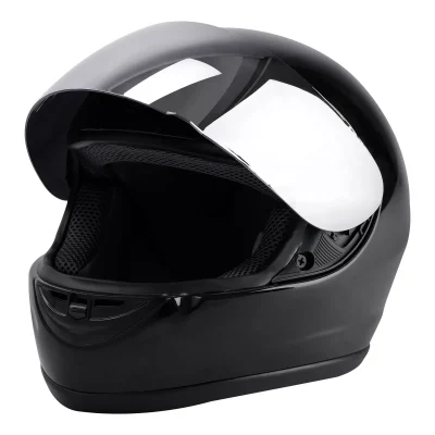 Motorcycle Gloss Black Full Face DOT Adult Helmet Size S/M/L/XL