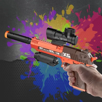 Toy Full Auto Toy Gun, Splashing Water Gel Beads Automatic Dual Mode Blaster