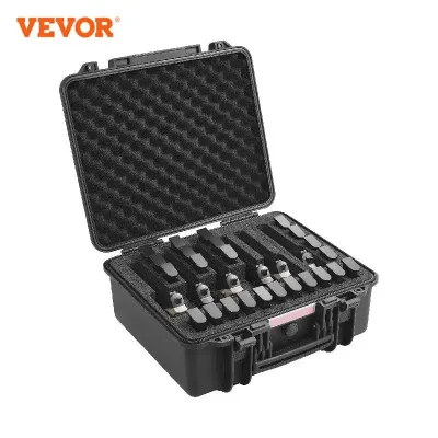 VEVOR Hard Pistol Cases with Pre-cut PU Foam Lining Waterproof Dustproof for 1/2/5/6 Pistols