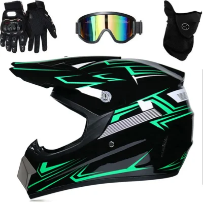 New Motocross Helmet with Goggles Gloves Face Cover